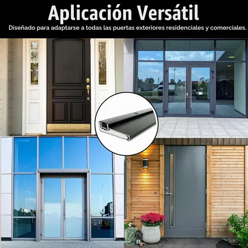 Vista 4 de KC Hardware Umbral de aluminio ajustable negro, extensión de umbral, ancho corto, diseño de tornillo oculto, resistente para uso residencial