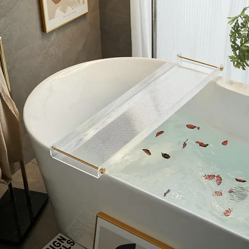 Vista 5 de NEWRAIN - Bandeja de bañera acrílica, mesa de baño de lujo, regalos únicos de inauguración de la casa, regalo de aniversario y boda para parejas