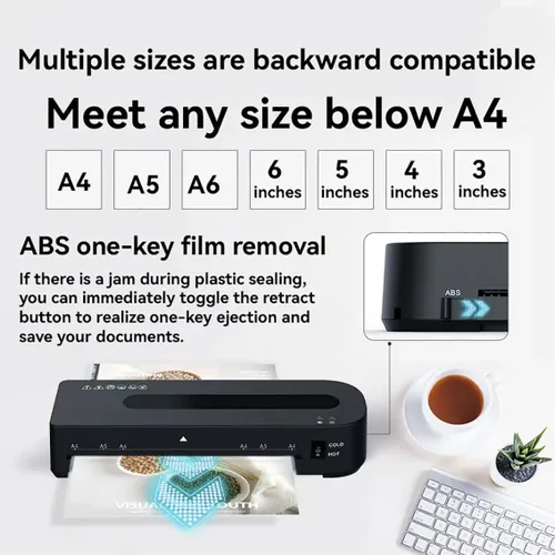 Vista 3 de Thermal Laminator Machine,A4 Lamination Machine w/30 Laminating Pouches,Paper Trimmer & Corner Rounder,for School Home Business Use