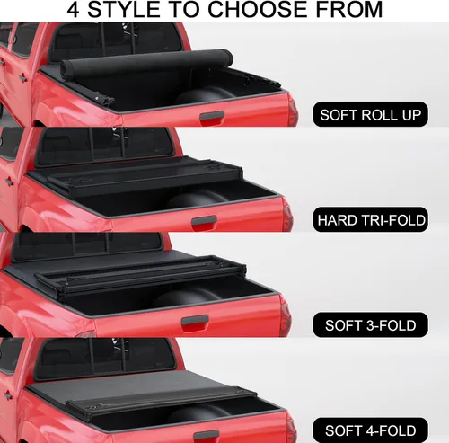 Vista 7 de JDMSPEED Cubierta tonneau suave enrollable para caja de camioneta compatible con Toyota Tacoma 2016-2022, accesorios de cubierta Tonneau de 5 pies