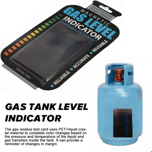 Vista 2 de Práctico indicador de nivel de tanque de gas propano y butano GLP, 2 unidades, indicadores de nivel de combustible de propano reutilizable, botella
