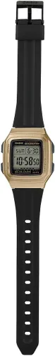 Vista 5 de Casio F-201WAM-9A banda de resina oro reloj digital LED luz impermeable F-201, Oro, Digital