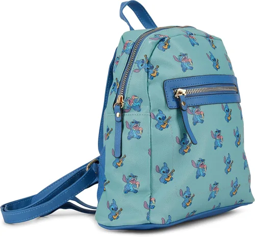Vista 2 de Disney Lilo and Stitch - Mochila para niñas, niños, adolescentes y adultos, con licencia oficial de Stitch de 10 pulgadas, Gris, Mochilas Daypack