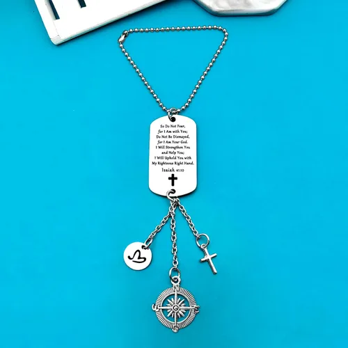 Vista 2 de Regalos cristianos, adorno colgante de versículo de la Biblia, regalo para espejo retrovisor de automóvil, accesorios colgantes para mujeres