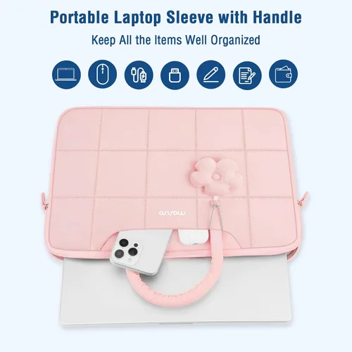 Vista 5 de MOSISO Funda para laptop de 13.3 pulgadas, funda para laptop de 13-13.3 Rosa