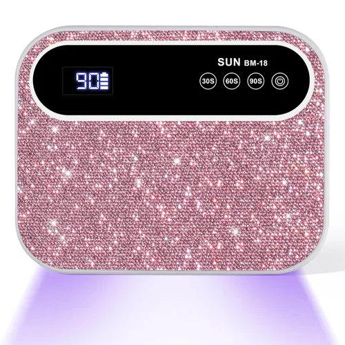Vista 8 de Lámpara LED de uñas, luz de uñas de gel de 126 W, lámpara profesional recargable, 42 cuentas LED UV duraderas, sensor automático, secado rápido
