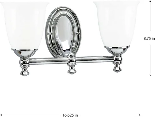 Vista 5 de Progress Lighting P3028-15 Victorian Bath & Vanity, 16-5/8 pulgadas de ancho x 8-1/2 pulgadas de alto, cromo