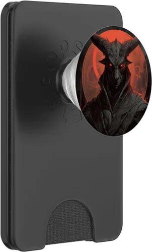 Vista 7 de PopSockets de luna oculta satánica Baphomet PopSockets Standard PopGrip
