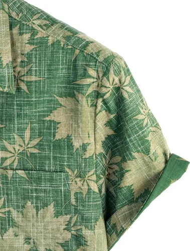 Vista 4 de VATPAVE Camisas hawaianas con bolsillo frontal para hombre, camisas florales casuales de manga corta con botones, camisas tropicales para la playa
