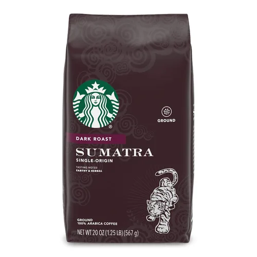Vista 56 de Starbucks Café de tierra asado oscuro asado francés, bolsa de 28 onzas Café molido 100% arábigo; tostado francés tostado oscuro; 1 bolsa, 28 onzas