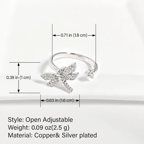 Vista 103 de Anillo de plata de ley 925, minimalista, ajustable, hecho a mano, para mujeres y niñas