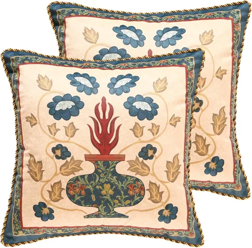 Vista 24 de patdrea Funda de almohada de terciopelo francés de diseño, 18 x 18 pulgadas Aviario