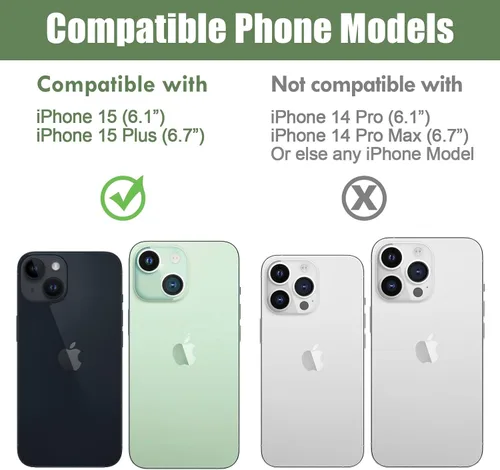 Vista 2 de Protector de lente de cámara compatible con iPhone 15 y 15 Plus, cubierta de cámara de vidrio templado de dureza 9H, Ultra HD, antiarañazos, fácil