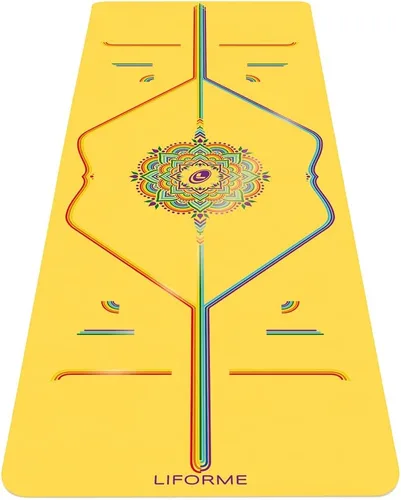 Vista 15 de Liforme Esterilla de yoga de viaje – Sistema de alineación patentado, agarre guerrero, antideslizante, ecológico, ultraligero y resistente al sudor