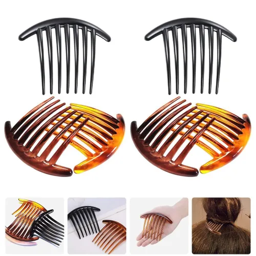 Vista 2 de 3 peines laterales de plástico para el cabello, peine giratorio francés de 7 dientes, accesorios de peine de clip, clips de peines laterales