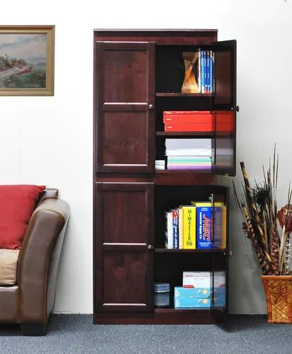 Vista 3 de Concepts In Wood Gabinete de Almacenamiento - Estantes Ajustables - 30 x 72 (Cereza)