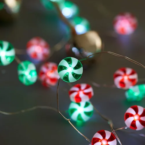 Vista 4 de MIYA LIFE Luces de Hadas Navideñas Luces de Mazorca de Caramelo Luces de Bastón de Caramelo de Navidad Luces de Cadena Navideñas a Batería - Ideales