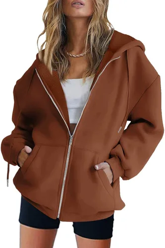 Vista 2 de Charella Conjunto de dos piezas para mujer, sudadera con cremallera y bolsillo, camisas y pantalones cortos casuales