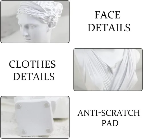 Vista 8 de Norrclp Estatua griega de Diana de 12.5 pulgadas, escultura clásica de busto romano de mitología griega para decoración del hogar
