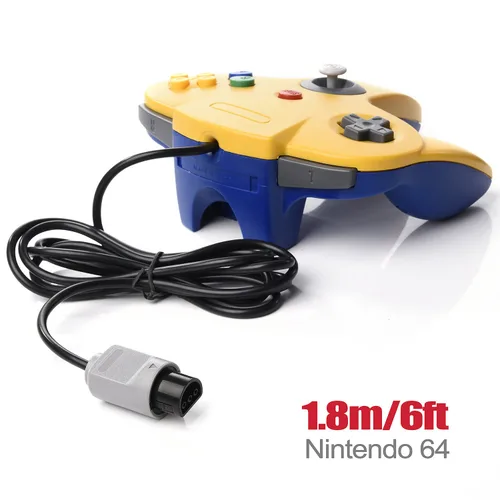 Vista 6 de Classic N64 Controller, miadore Rerto N64 Gaming Remote Gamepad Joystick for N64 Console Video Game System ( Yellow and Blue)