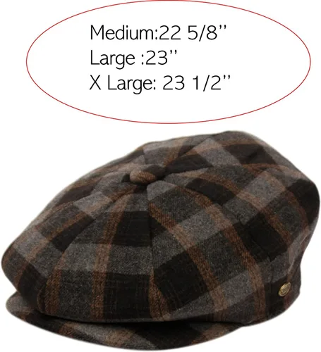 Vista 2 de 100% lana Newsboy Cabbies Otoño Invierno EPOCH - Gorra a cuadros para hombre, gorra de golf, multicolor