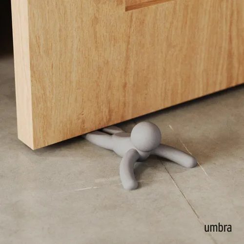 Vista 2 de Umbra Buddy - Tope de puerta, resistente y flexible, acabado suave al tacto, protege tus suelos, color gris