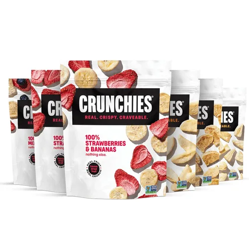 Vista 5 de Crunchies Frutas Liofilizadas, Fruta Crujiente 100% Totalmente Natural, Sin OGM y Kosher, Paquetes de Aperitivos de Fruta Liofilizada Resellables