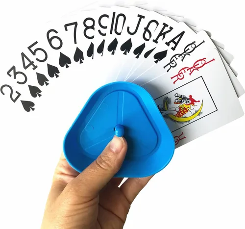 Vista 3 de Yuanhe Soporte para Juegos de Cartas - Paquete de 4 Bandejas de Cartas para Manos Pequeñas para Niños, Personas Mayores, Soportes de Cartas Manos