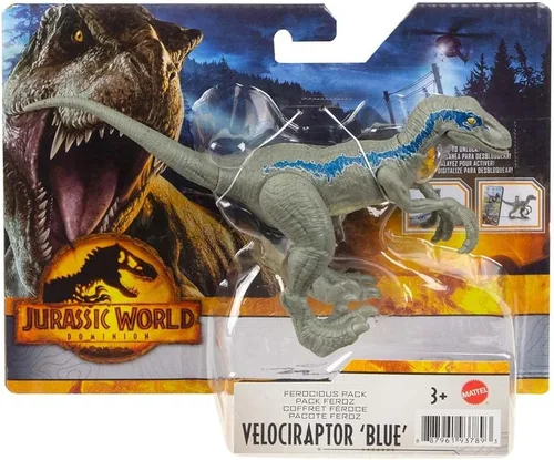 Vista 3 de Jurassic World Dominion 2022 Serie de películas Feroz Pack Velociraptor Azul