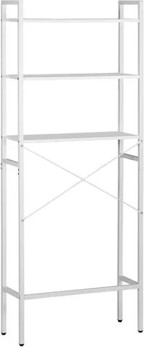 Vista 4 de HomGarden Organizador industrial sobre el inodoro, 3 estantes para almacenamiento sobre el inodoro, ahorro de espacio de baño con patas ajustables