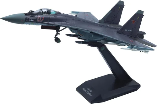Vista 4 de SU-35 Avión de ataque Metal Fighter Modelo militar 1/100 Modelo de avión fundido a troquel