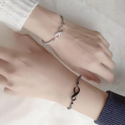 Vista 5 de VOYOMI Pulseras de promesa de cuerda para parejas, pulseras de amistad para dos, pulseras para mejores amigas, pulseras para parejas, regalos
