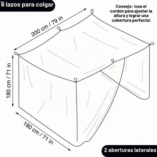 Vista 4 de Mosquitera negra para camas Queen y King Size - Toldo de cama de 2 lados con apertura lateral Red de forma rectangular para el hogar y viajes