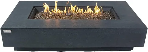 Vista 15 de Roraima - Chimenea de hormigón de 40 x 40 pulgadas, para exteriores, incluye hogueras modernas de vidrio y chimeneas al aire libre para jardín