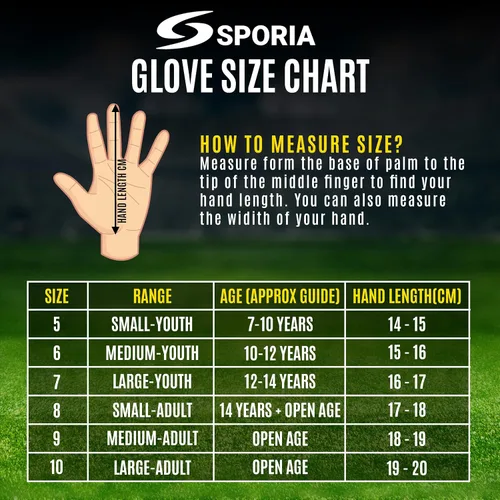 Vista 6 de Sporia Guantes de portero para adultos y jóvenes, guantes de portero de fútbol transpirables con protector de 5 dedos y fuerte soporte de muñeca