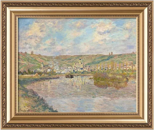 Vista 121 de IPIC - Reproducción artística de los lirios de agua de Claude Monet 1906, impresiones giclée coinciden con el marco dorado clásico, arte de pared
