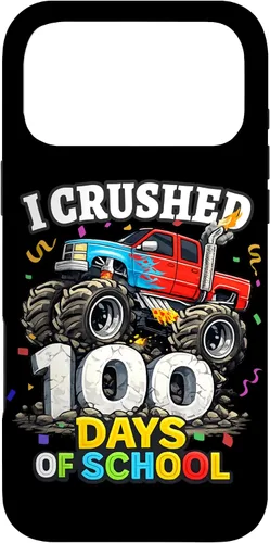 Vista 22 de I Crushed 100 Days of School - Monster Truck 100th Day Boys Case for iPhone 16