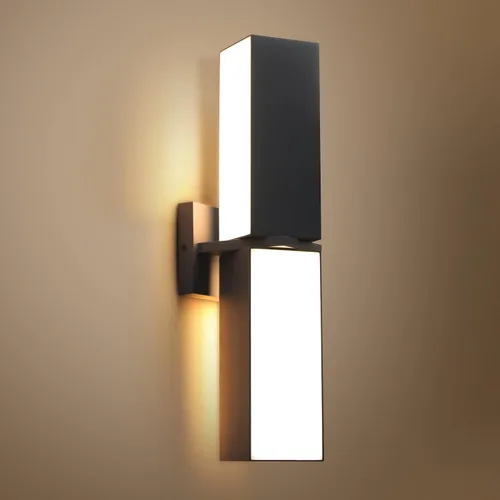 Vista 3 de LUTEC Luz de pared LED de 1100/2000LM 3000K al aire libre, impermeable exterior moderna luz de porche para patio, jardín, patio