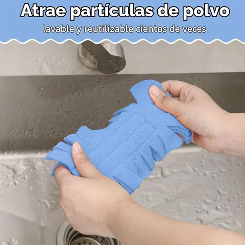 Vista 6 de Zubebe 12 piezas de repuesto de plumero de forro polar reutilizables, plumeros planos de plumas, almohadillas de limpieza lavables para múltiples