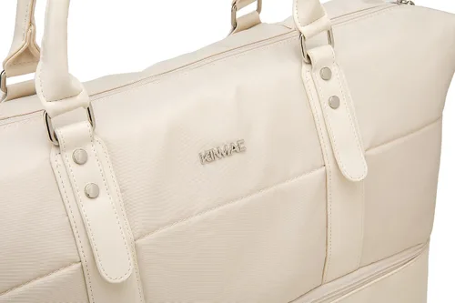 Vista 7 de Kinmac Bolsa de viaje de viaje, bolsa de mano para deportes de fin de semana para el gimnasio (beige)