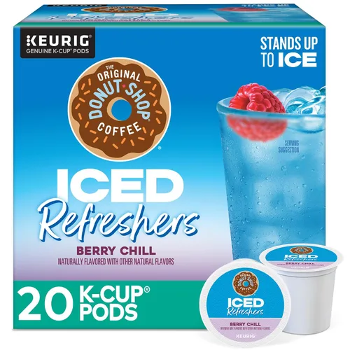 Vista 21 de The Original Donut Shop Iced Refreshers, Berry Chill, Brew Over Ice Cápsulas Keurig K-Cup de una sola porción, 60 unidades (6 paquetes de 10)