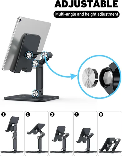 Vista 3 de OCYCLONE Soporte para iPad para escritorio, ajustable, plegable, para tableta, accesorios de iPad, soporte de exhibición, accesorios de oficina