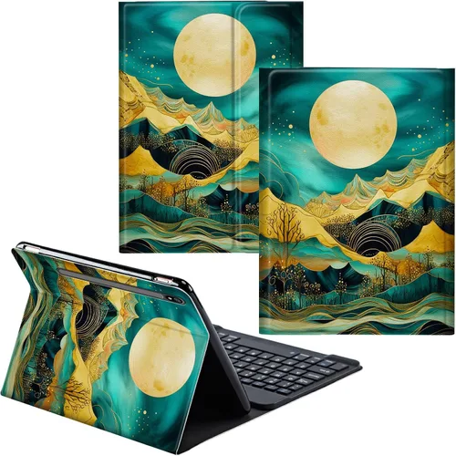 Vista 40 de Funda para Samsung Galaxy Tab S6 Lite 2022/2020 Teclado Inalámbrico Desmontable y Cubierta De Soporte De Cuero PU Funda Protectora Para Samsung