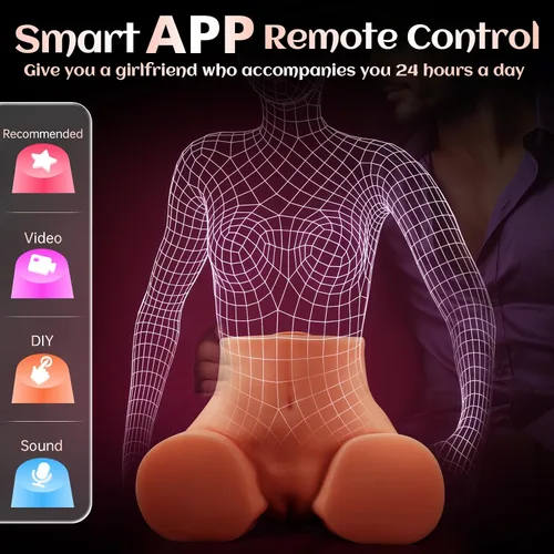 Vista 3 de AI Sync Male Sex Toy for Men, 12 Vibrating Sex Doll Automatic Masturbator