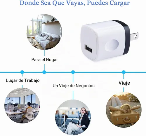 Vista 7 de Enchufe de pared USB, 10 unidades, 1A/5 V, adaptador de corriente de bloque 2-BLANCO