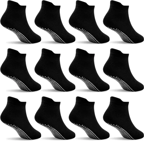 Vista 10 de SkiBeaut 12 pares de calcetines antideslizantes para niños y niñas con agarres, calcetines antideslizantes para niños pequeños de 1 a 7 años
