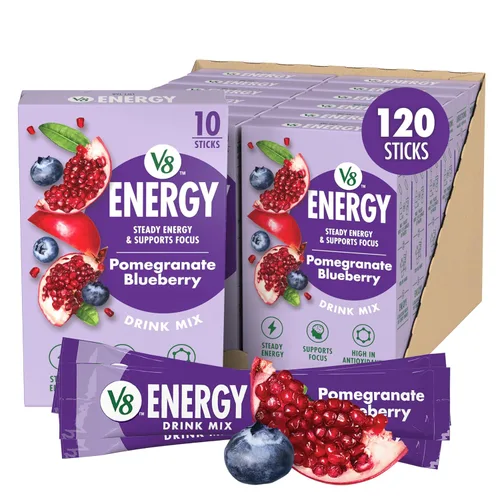 Vista 18 de V8 Energy Peach Mango - Bebida energética en polvo, paquete de 0.10 onzas (10 unidades)