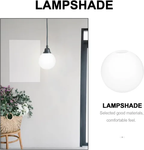 Vista 8 de Vaguelly Sombras de lámpara de globo blanco con apertura superior sin cuello, cubierta de lámpara de bola redonda para apliques de pared