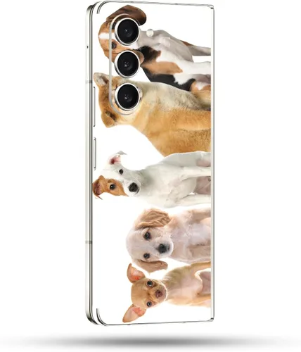 Vista 70 de MightySkins Skin compatible con Samsung Galaxy Z Fold 5 - Puppy Fall Funda protectora de vinilo duradera y única Fácil de aplicar, quitar