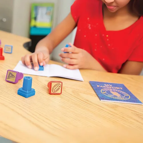 Vista 3 de Sellos de pasaporte - 24 piezas - Actividades educativas y de aprendizaje para niños Actividades educativas, Actividades de aprendizaje, Para niños